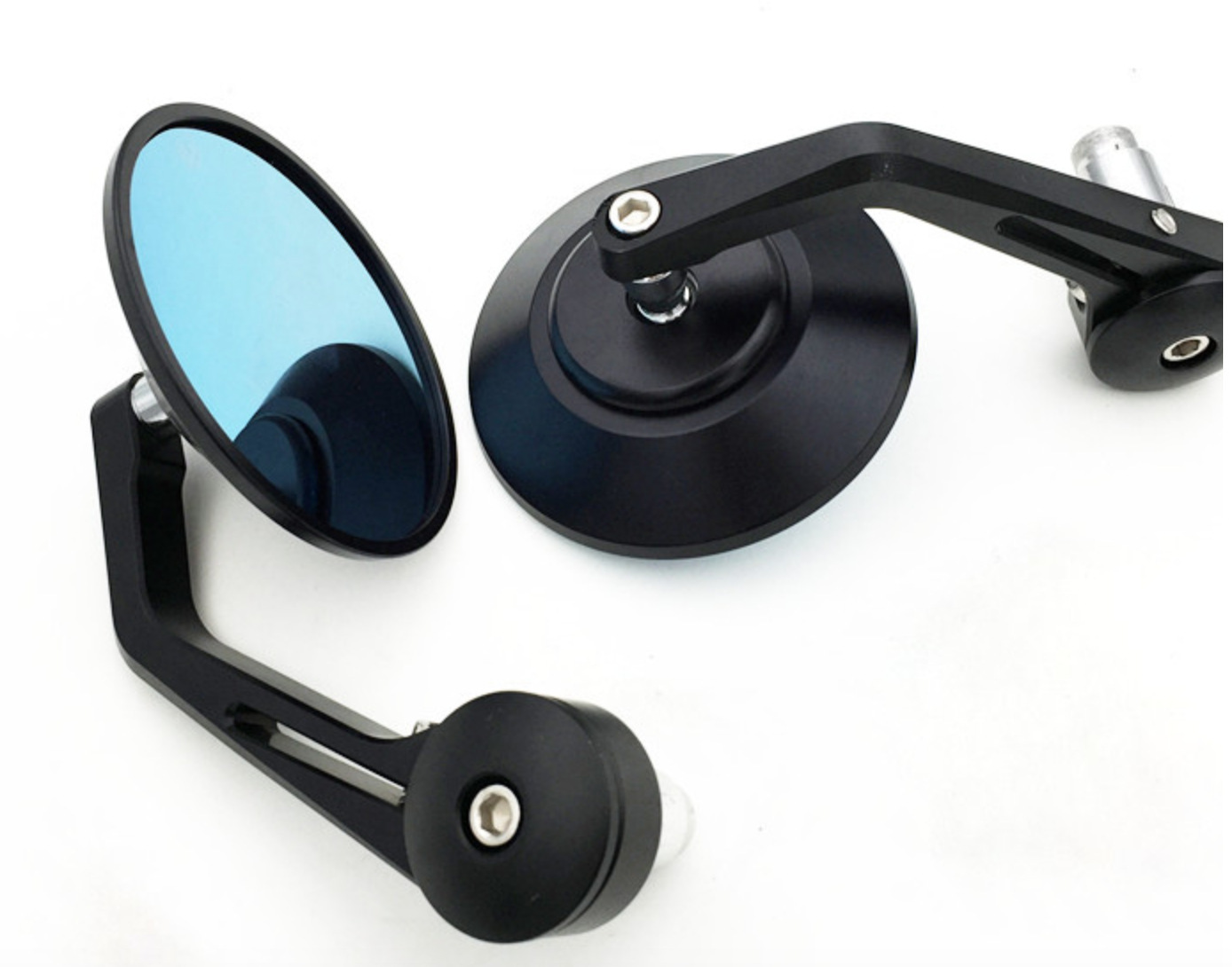 Cross-Border Motorcycle Full Cnc Motorcycle Handlebar Rearview Mirror Round Retro Modified Handlebar Reflector