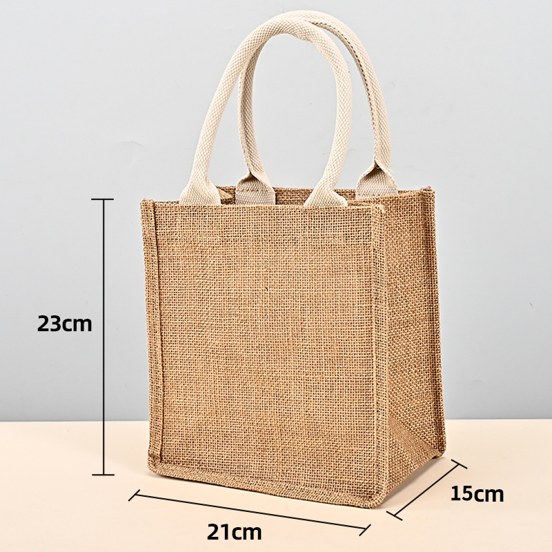 Bolsas de lino personalizadas para regalos de Año Nuevo, bolsas de mano de lino de alta gama de algodón-lino-yute en blanco, bolsas de compras pintadas a mano image 10