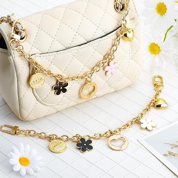 バッグペンダント、金属装飾、ポータブルチェーン、イチゴの花のリボンバッグチェーン、ファッショナブルで多用途なバッグアクセサリー|undefined