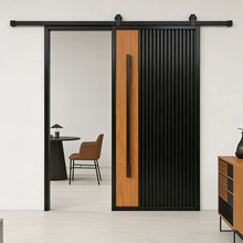 美式谷仓门现代简约吊轨移门餐厅厨房推拉门厨房门北欧网红书架