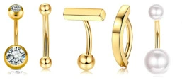 Belly button piercing, classic physiological set stainless steel, Amazon, 9 pieces, (Physicals)