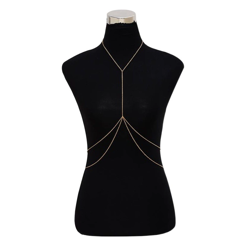 Трансграничные европейские и американские аксессуары, женские двухслойные модные цепочки из сплава с покрытием, цельная цепочка, цепочка для тела