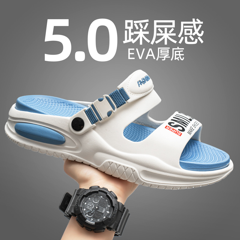 2025 nuevas zapatillas de hombre ropa exterior verano antideslizante plataforma ocio juvenil al aire libre turismo sandalias y zapatillas de playa
