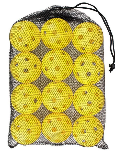 Pickleball72Mm26 Hole Pe Blow Molding 23g Plastic Wei Floating Hole Ball Pickleball + Black Mesh Bag Cover