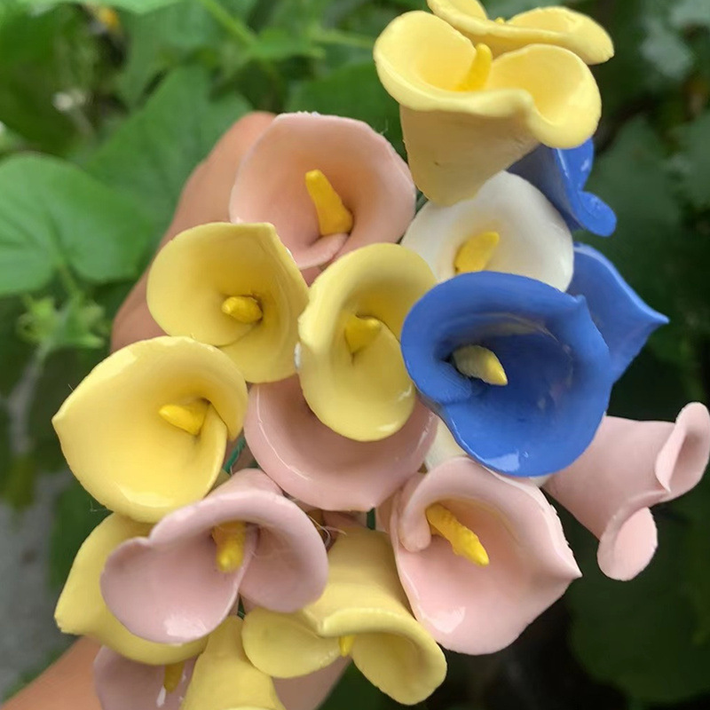 セラミックフラワー景徳鎮高温手作り造花不滅の花の装飾クリエイティブギフト家の装飾|undefined
