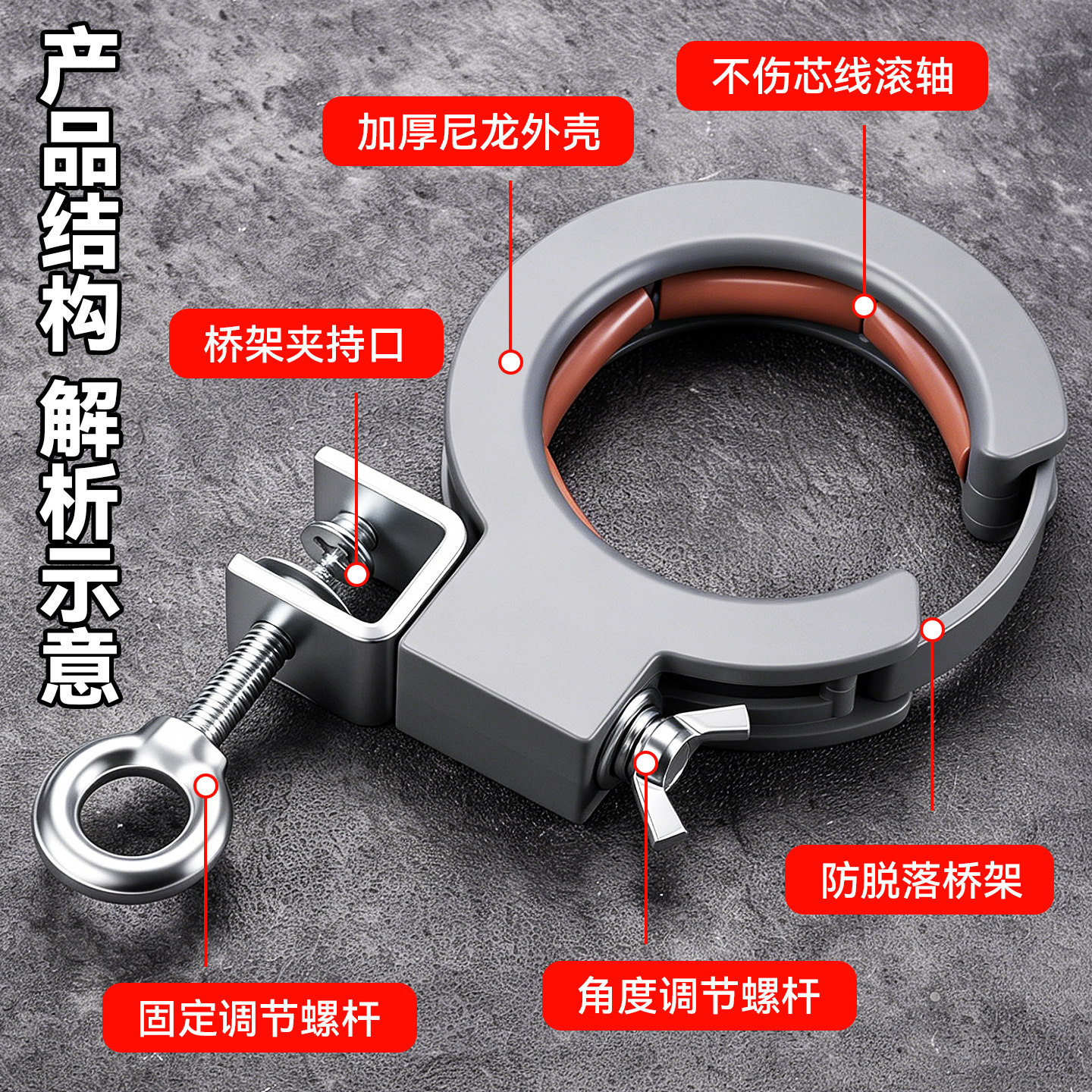 万向可旋转防脱电缆桥架放线滑轮 高承重快速不伤线桥架放线滑轮