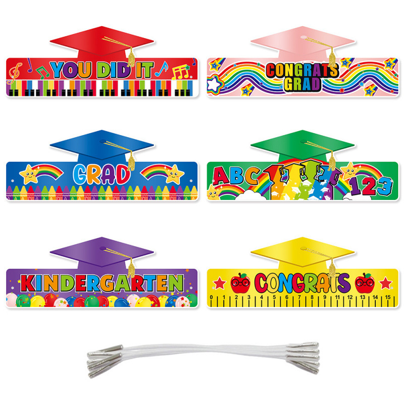 Nuevos productos transfronterizos jardín de infantes graduados sombreros de papel para niños graduados sombreros creativos de fiesta decoración de cabeza