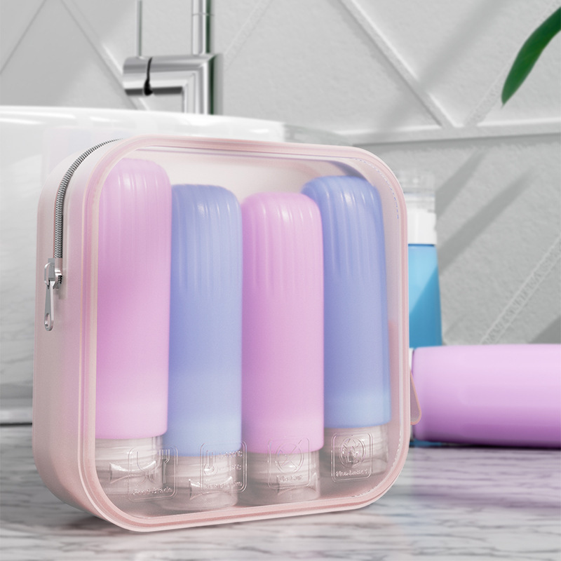 シリコンバッグ、トイレタリーバッグ、旅行化粧品バッグ、ポータブル収納バッグ、半透明の軽い高級感、高見えするシンプルなバッグ|undefined