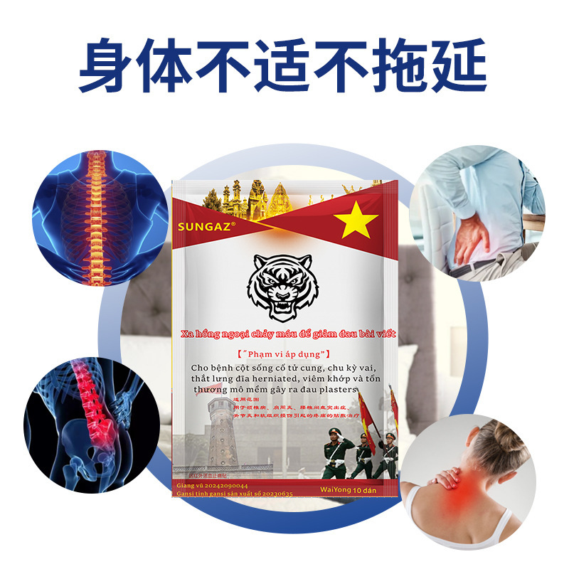 ベトナム SUNGAZ タイプ II 機械式肩周炎絆創膏腰椎リウマチ関節遠赤外線血液循環と鎮痛パッチ|undefined
