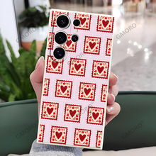 北欧站ins日韩爱心邮票适用三星A71手机壳S25ultra软硅胶S24防摔