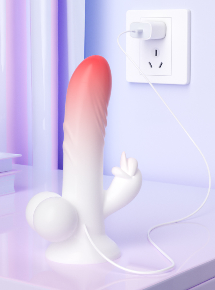 Jiuai Silicone Realistic Dildo with Telescopic Vibration for Women — detail image 20