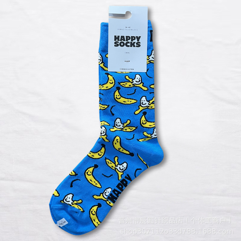 happysocks suecos calcetines de moda damas in-mode versátil animación calcetines de algodón de cintura alta al por mayor