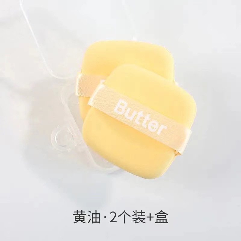 Mantequilla galleta polvo de maquillaje no comer polvo q bala cuadrada esponja de maquillaje cojín de aire concelador no pegado polvo utensilios de maquillaje