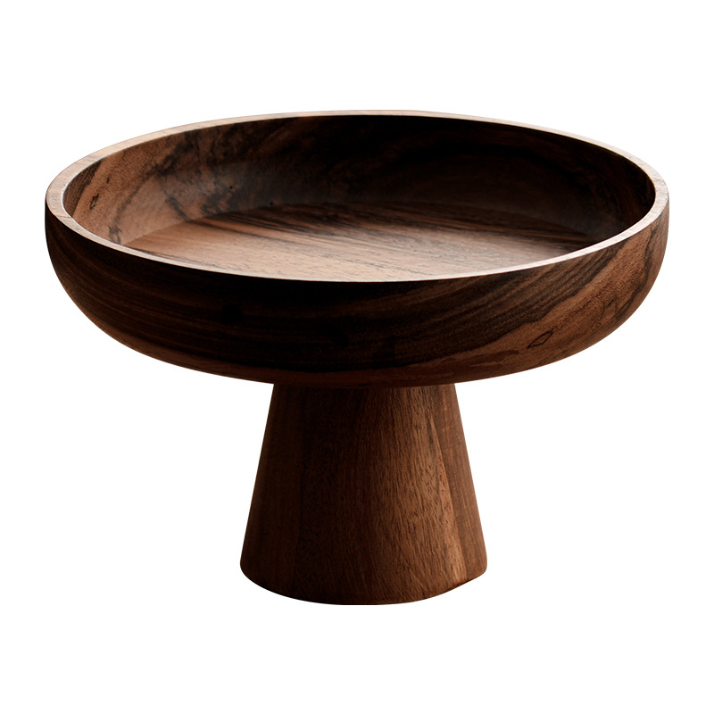 Wu Binli plato de frutas de madera de patas altas, tazón de ensalada, tazón de frutas, estante de exhibición de postres, plato de pan, tazón de madera, venta al por mayor transfronteriza