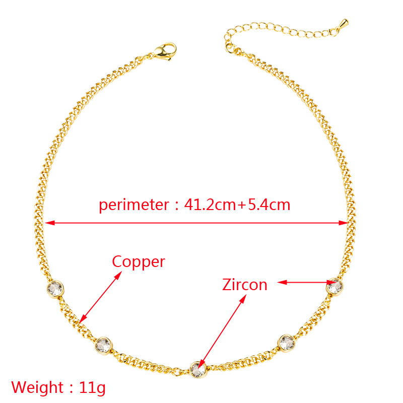 wholesale jewelry copper goldplated inlaid zircon necklace Nihaojewelrypicture1