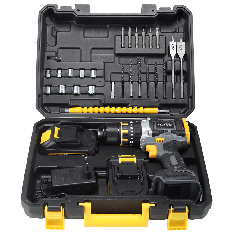 Transfronterizos de alta potencia sin escobillas taladro de mano 13mm taladro de impacto taladro de litio industrial taladro de carga taladro destornillador eléctrico