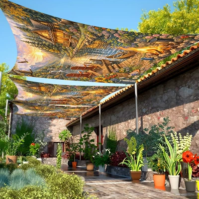 sun-proof canopy hanging cloth, printed – Avtomobil yan çətirləri - sunshade-sail-4-185-240cm