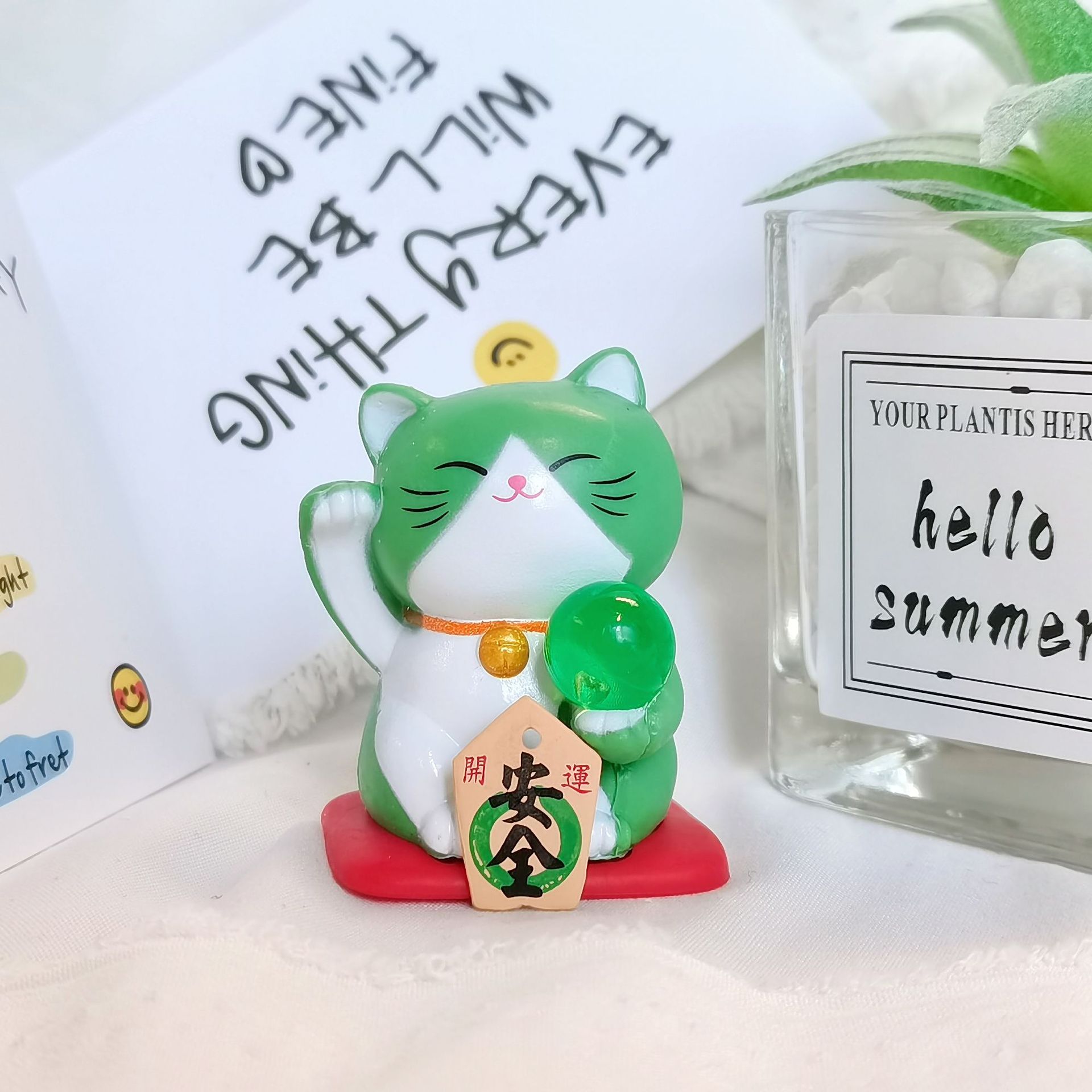 (2개) 스톨 7 행운의 고양이 수송 자동차 인형 장식 데스크탑 장식 장난감 인형 트위스트 달걀 공 핸드 헬드