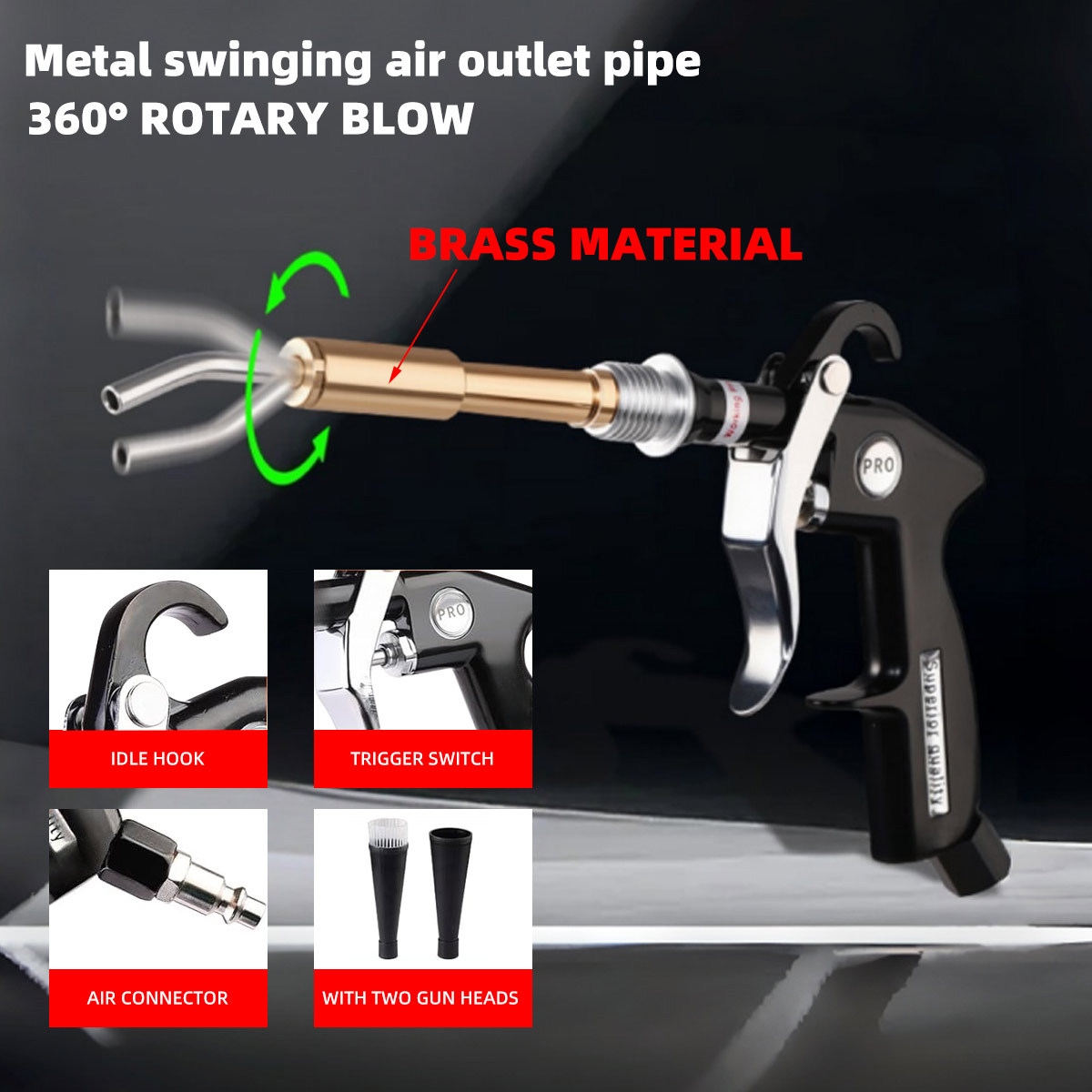 Tornado Air Blow Dust Gun Car Interior Air Vent Cleaning Tool