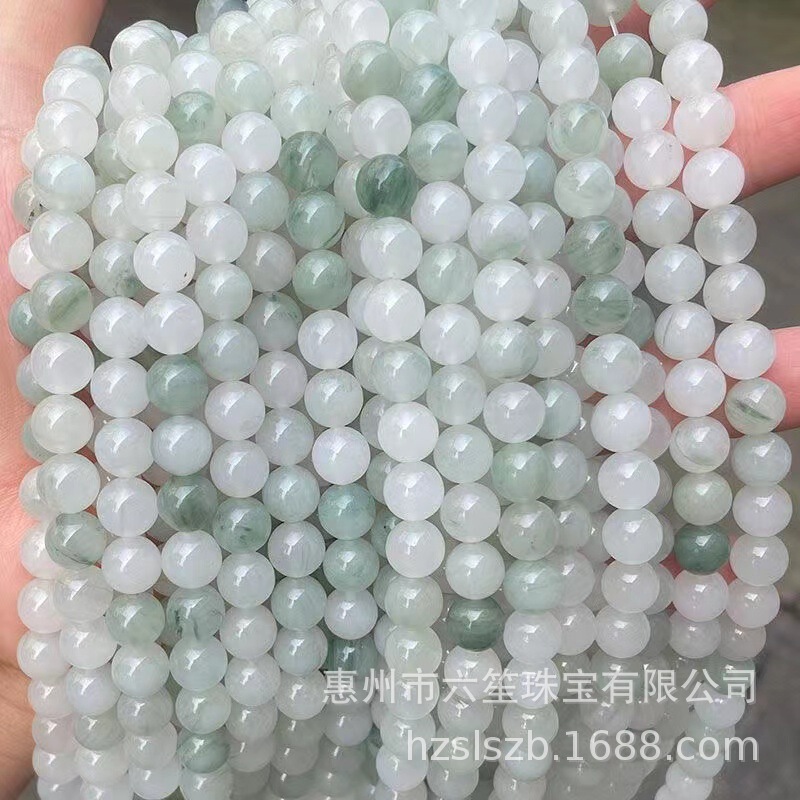 厂家批发 新疆天山翠玉散珠冰翠玉手链半成品圆珠diy饰品配件串珠|undefined