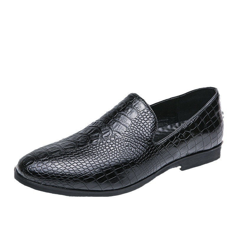 Zapatos de cuero de cocodrilo para hombre primavera británico perezoso zapatos de pinza retro negocios casuales novio zapatos de hombre casado image 6