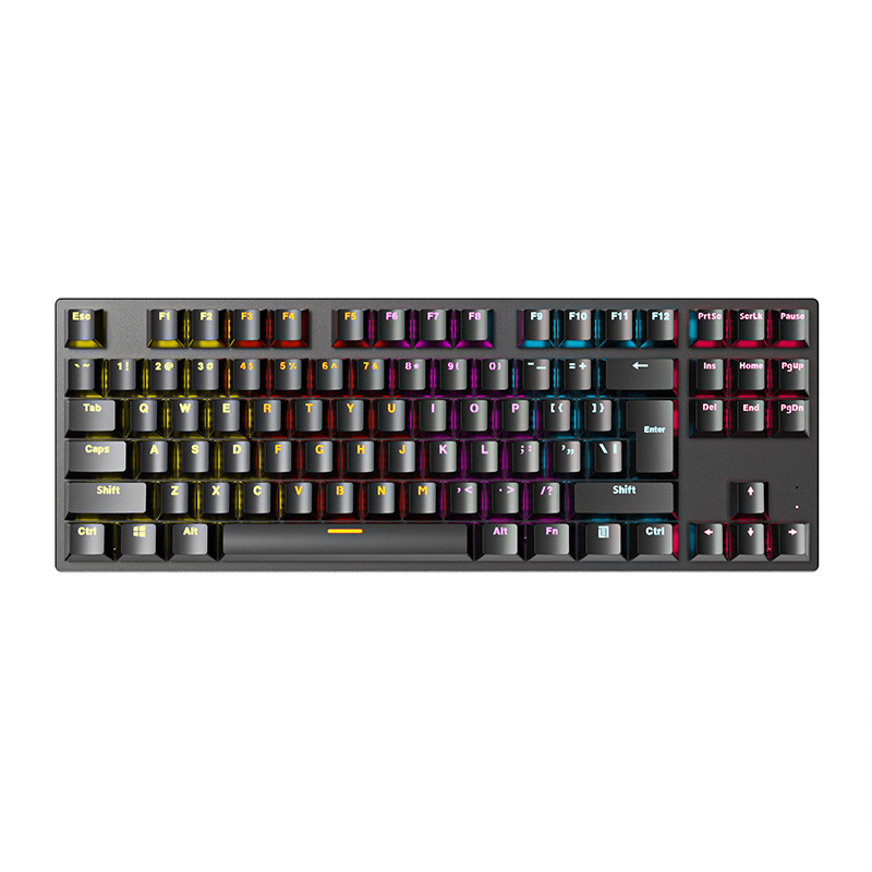 87-key RGB Mixed Light Wired Green Axis Mechanical Keyboard Computer Gaming Digital Customized Keyboard Cap Wholesale