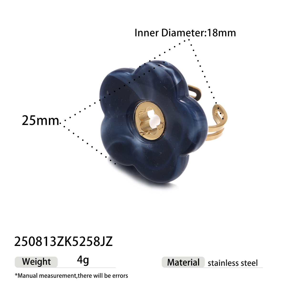 Tina acero inoxidable azul oscuro acrílico collar auriculares anillo conjunto de mujeres no se desvanecen joyas