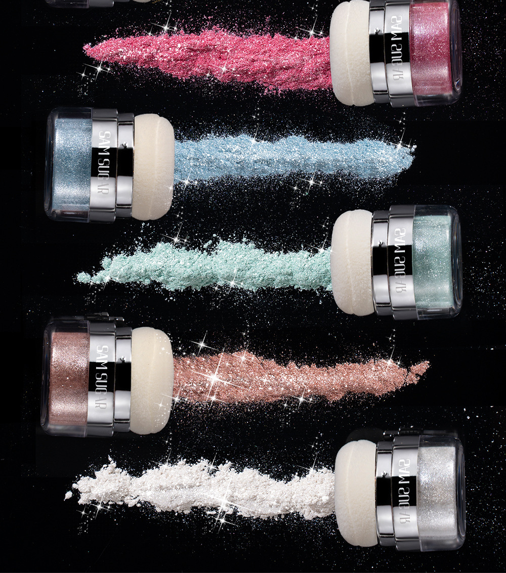 SAM SUGAR Cushion Highlighter Glitter Multi-functional Three-dimensional Contouring and Brightening Pearlescent Eyeshadow Body Pat Powder undefined