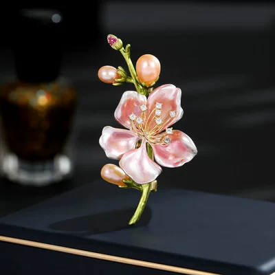 Enamel Oil-Drip Freshwater Pearl Yaxa sancaqları - pink-freshwater-pearls