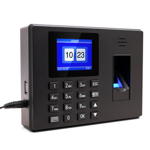 Attendance machine F06 fingerprint recognition, Chinese and English cross-night shift scheduling, intelligently generates reports to clock employees in and out