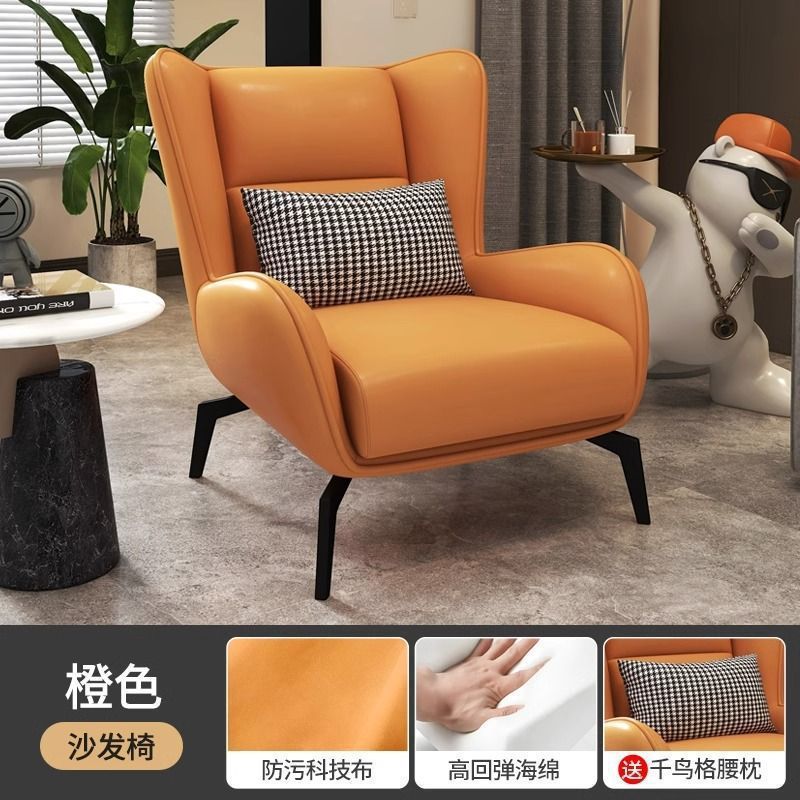 家居客厅单人沙发椅轻奢懒人躺椅舒适休闲老虎椅意式极简沙发椅|undefined