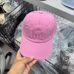 韩国新款matinkim棒球帽水洗做旧字母刺绣鸭舌帽男女款李茶仁同款