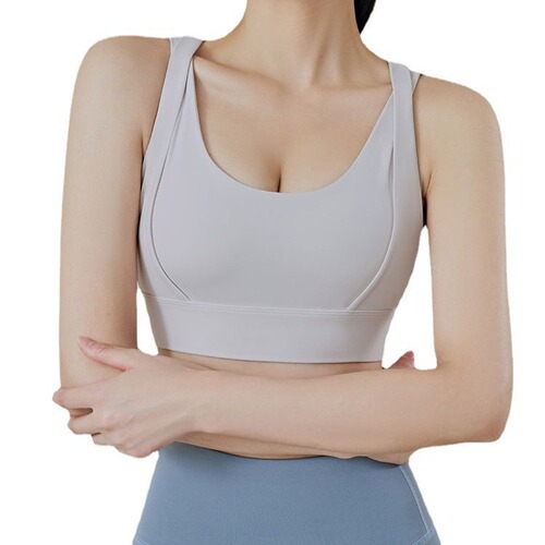 Outdoor Running Fitness Yoga Sports Vest Back Zipper Beautiful Back Gathered Show Chest Detachable Bra Top Wholesale 