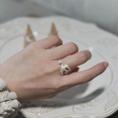 オリジナルの大衆デザイン飛鳥真珠指輪女性新中国風清冷風高級感指輪気質