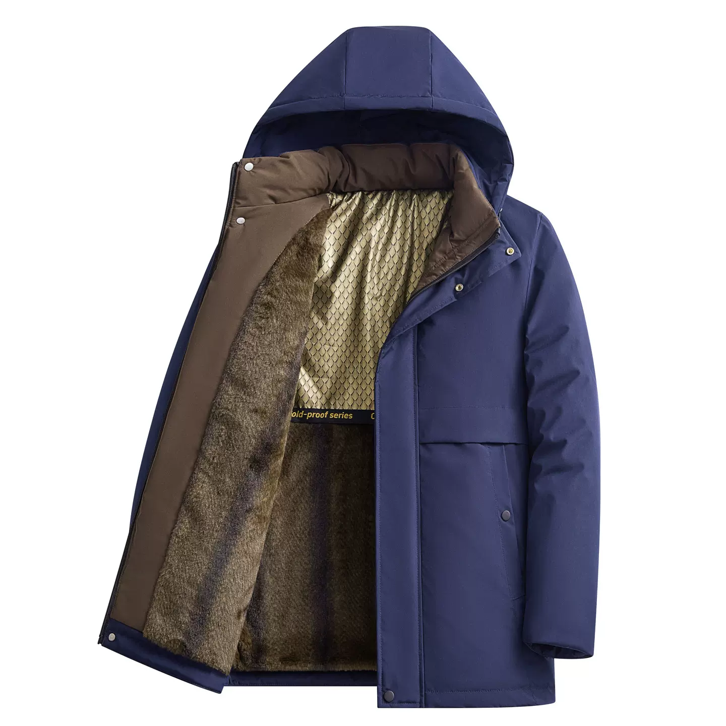 中长款棉衣男款加绒加厚户外防风外套秋冬居家保暖防寒服外穿定制