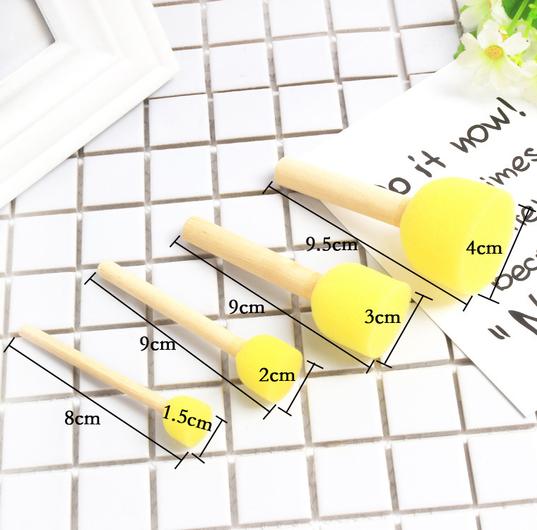 children DIY painting Graffiti Sponge brush suit Early childhood DIY Art Supplies 4 Mushroom Sponge brush