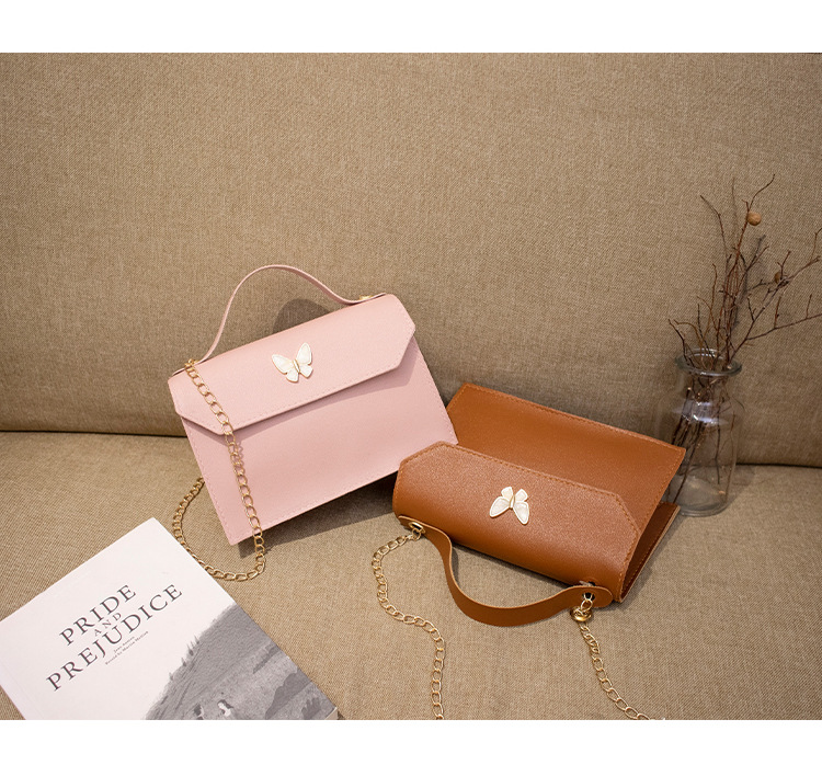 Women's Small Pu Leather Butterfly Fashion Square Flip Cover Crossbody Zip-up bag display picture 7