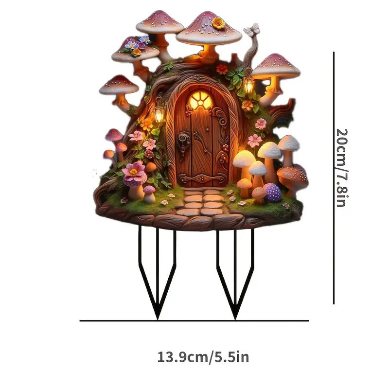 Colgar decoración de la frontera de genios antiguos encantadores con alas elfos hadas acrílico flores en maceta plantas decorativas hechas a mano
