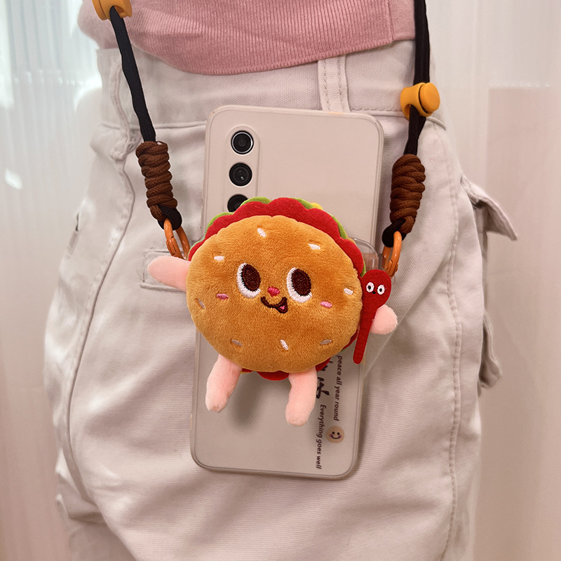 Clip trasero para teléfono móvil cordón de mensajero lindo colgante de dibujos animados muñeco de peluche manos libres anti-pérdida correa para teléfono móvil