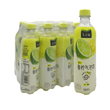 可口可乐美汁源气泡水香柠味480ml*12瓶装果味碳酸饮料