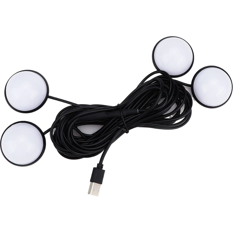 Lámpara de techo del coche LED lámpara de techo de decoración del coche uno para cuatro coches USB cableado libre de iluminación modificación de la lámpara transfronteriza