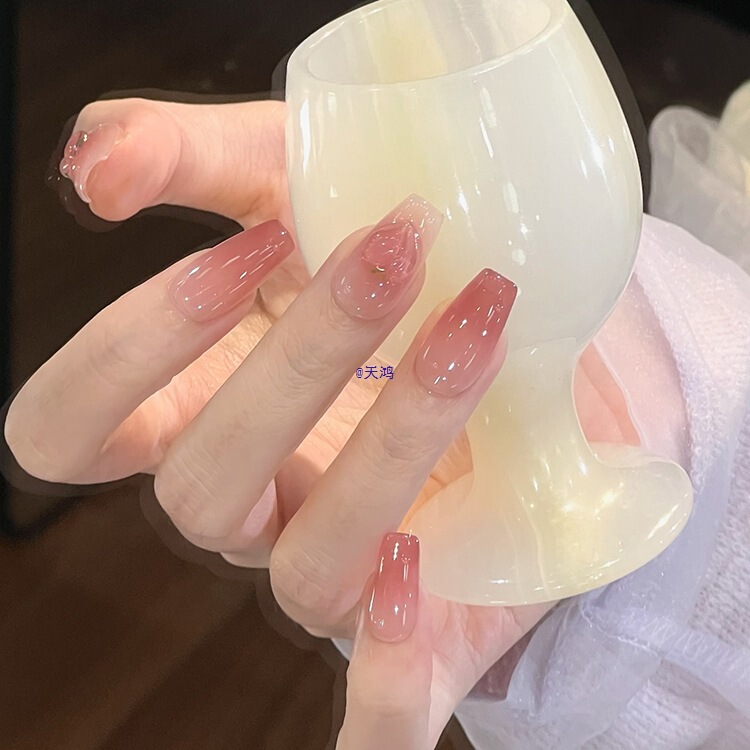 Summer Peach Wearable Nails Nude Color Ice Blush Gradient Yellow Skin Whitening Manicure Patch Summer Peach Wearable Nails Nude Color Ice Blush Gradient Yellow Skin Whitening Manicure Patch
