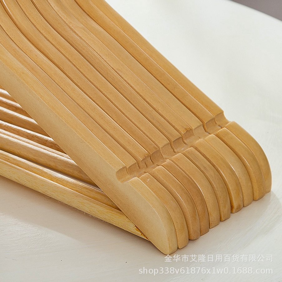 Percha de madera de loto de primera clase para el hogar percha de ropa de madera sin costura tienda de ropa Hotel ropa especial soporte al por mayor