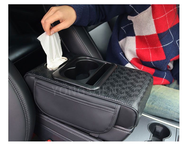 Car Armrest Box Pad Universal Storage Bag Tissue Holder