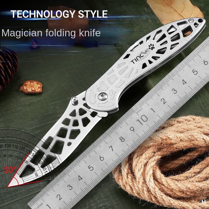 Cuchillo plegable mecánico de mago transfronterizo Amazon cuchillo de frutas al aire libre plegable cuchillo de supervivencia portátil defensa
