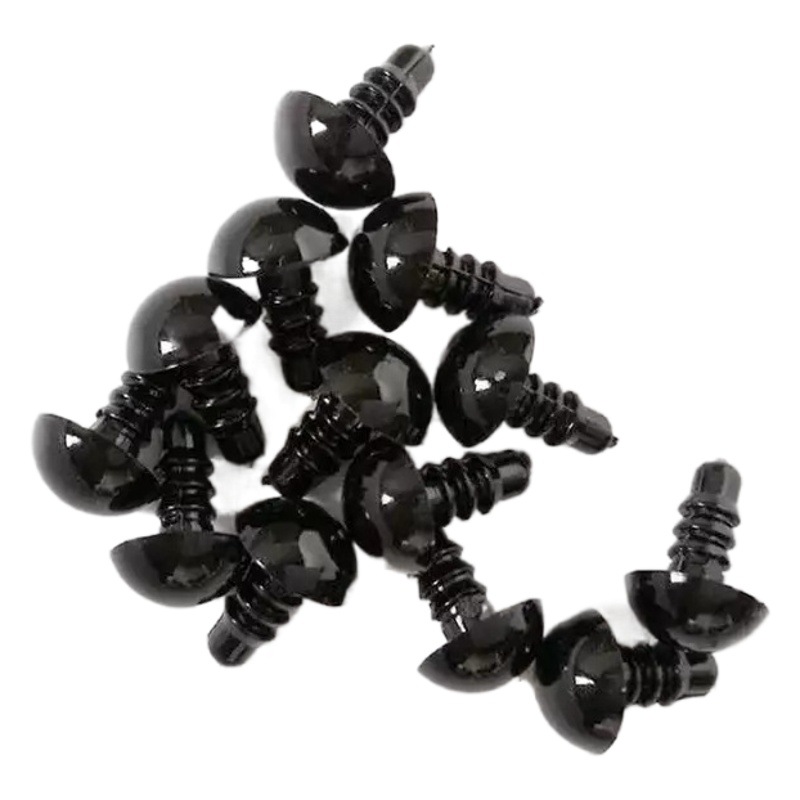 Un par de hilo completo ojos negros DIY muñeca hecha a mano frijol negro ojo cuentas oso de peluche ganchillo muñeca Accesorios