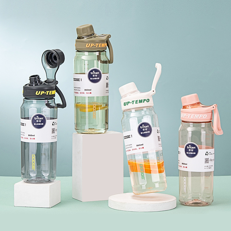 Botella deportiva de gran capacidad Xile Dodge, material Tritan, con asa portátil, ideal para gimnasio o viaje.