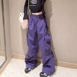 女童秋装工装裤2024新款洋气女孩网红炸街束脚裤儿童春秋街舞裤子