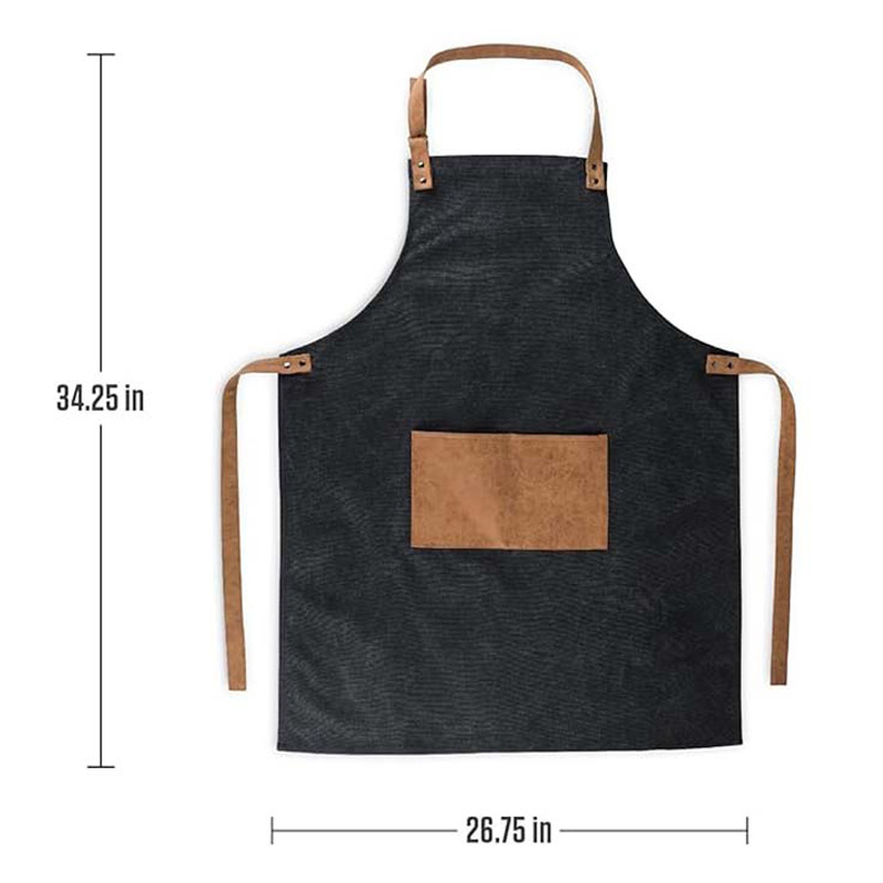 Transfronterizos Amazon delantal de lona personalizado logotipo bolsillo colgante barbacoa ropa de trabajo delantal de cocina doméstica