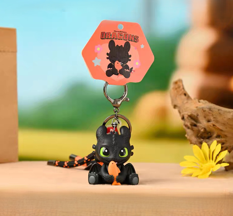 本物のグローバルドラゴントレーナー、トゥースレスナイトデーモン、クールなぬいぐるみ、ライトデーモン人形、キーホルダーペンダント|undefined